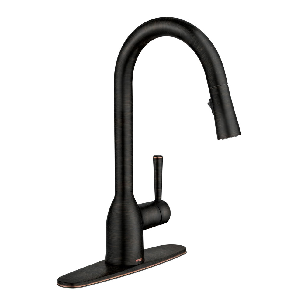 Photos - Tap Hidden Part Moen Adler Mediterranean Bronze One-Handle High Arc Pulldown Kitchen Faucet with Power Clean - Kitchen Sink Faucet with Pull 