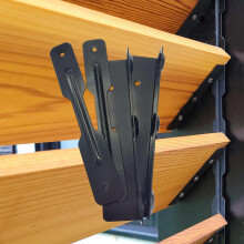 Pylex Deck Sunblind System 11060 Louvers Bracket Shutter Hardware Kit Up to 11 Boards (48'') - Black Steel Baked Powder Coating Brackets