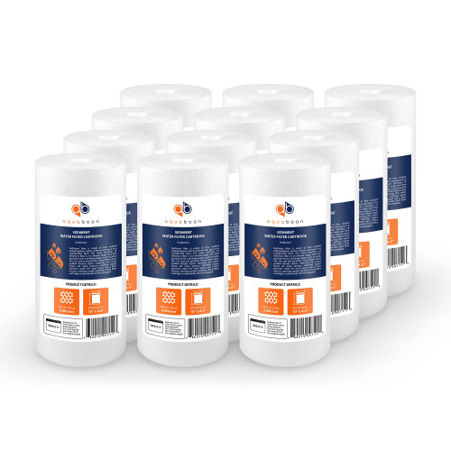 Aquaboon 5 Micron 10 x 4.5 Vattenfilter för Brunn, 12-Pack