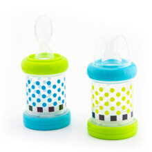 Sassy Baby Food Nurser - 4+ Mo Ensemble de 2 - 4oz Tétine et Cuillère en Silicone sans BPA