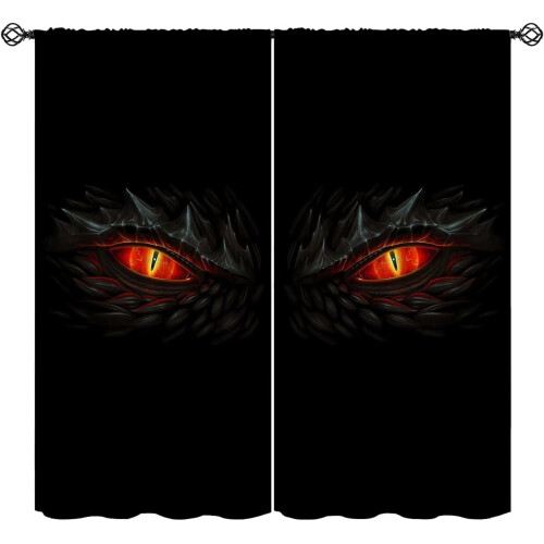 Dragon Phoenix Blackout Curtains 84x84 inches Red Blue