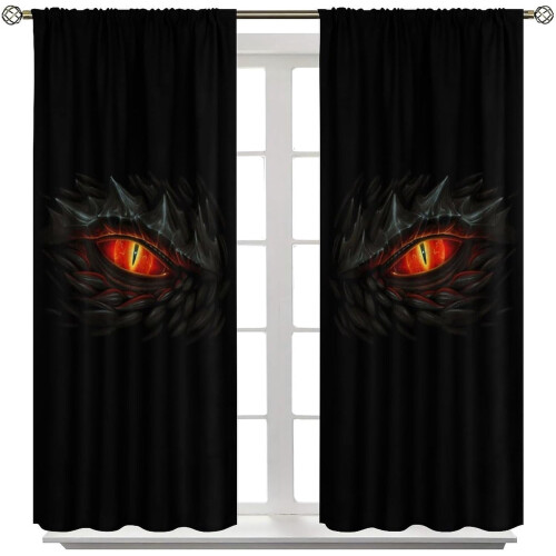 Dragon Phoenix Blackout Curtains 84x84 inches Red Blue 1