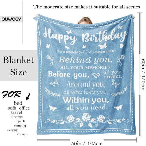 Couverture d'anniversaire bleu ciel 152 x 127 cm 1
