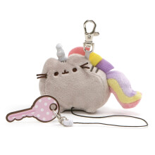 GUND Pusheen El Gato Pusheenicorn Llavero Retráctil, Llaverito de Unicornio para +8 Años, 3"