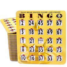 MR CHIPS Jam-Proof Eenvoudig Leesbare Grote Print Bingo Kaarten met Glijdende Vensters - 25 Pack