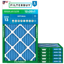 Filterbuy 12x20x1 Filtro Aria MERV 13 (6 pz), Sostituzione Filtri HVAC AC