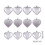 Silver Heart-Shaped Christmas and Valentine Decorations 12 3