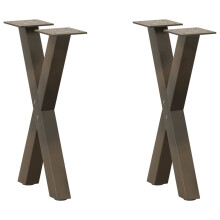 vidaXL Coffee Table Legs X-Shaped 2 pcs Natural Steel 38x(42-43) cm Steel