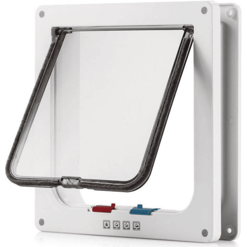 Dog Door Small Pet Controlled Access 4-Way Locking Cat Flap