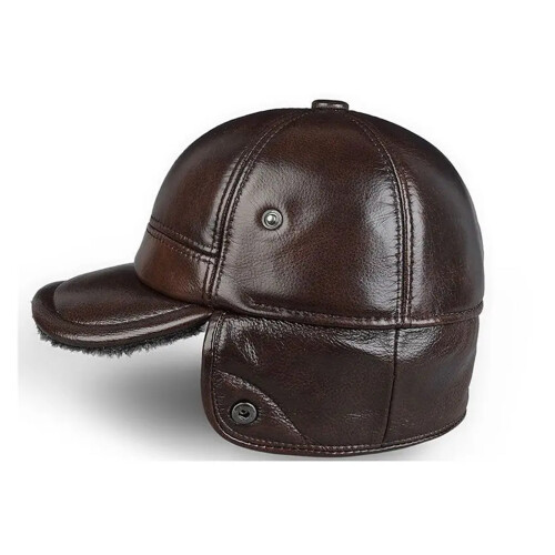 Men's Genuine Leather Bomber Hat Cowhide 1 1
