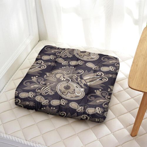 Boho Paisley Meditation Floor Pillow 22x22 Inch Square 1