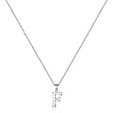 Sterling Silver Initial Pendant Necklace with Figaro Chain
