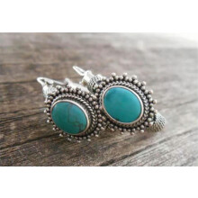 Boho Drop Earrings for Women 925 Silver with Tourmaline 1