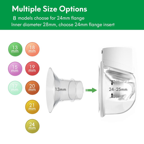 Breast Pump Flange Inserts 17mm 8 Pcs Compatible with 24mm 2
