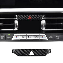 Real Carbon Fiber Car Safety Light Button Cover Decorative Sticker for 3 Series 2020 2021 2022