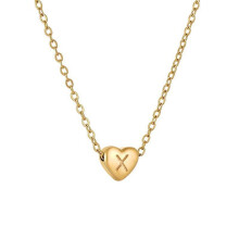 Initial Pendant Necklace 18K Gold Plated Figaro Chain