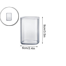 Clear Glass Tumbler Square Highball Drinking Glass Set of 4