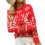 Snowflake Reindeer Sweater Relaxed Fit Red L 1