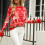 Snowflake Reindeer Sweater Relaxed Fit Red L 5