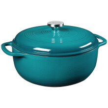 Lodge 6 Quart Emaillie Gietijzeren Dutch Oven met Deksel - Dubbele Handgrepen - Oven Veilig tot 500 F