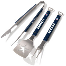 YouTheFan NFL Dallas Cowboys Ensemble BBQ 3-Pièces, Acier Inoxydable, 22" x 9"