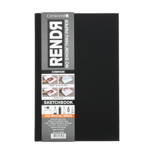 Crescent Crescent Creative Products 12-00010 Sketchbook RENDR Rigido 5.5" x 8.5"