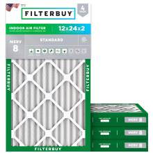 Filterbuy Filtro Aria 12x24x2 MERV 8 Dust Defense (4-Pack) per HVAC