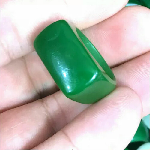 Natural Green Jade Ring for Men Size 7-12