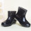 Women's Rain Boots Low-Cut Slip-Resistant Rubber Sole Black 4