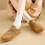 Suede Lace-Up Flat Loafers Brown Size 42 8