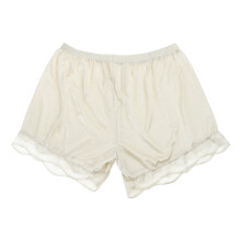 Women Ice Silk Half Slip Shorts Lace Edge Wide Leg