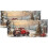Rustic Farmhouse Christmas Valance Red Truck Pine Tree 1