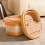 Foldable Foot Bath Bucket Orange with Lid Handle 3