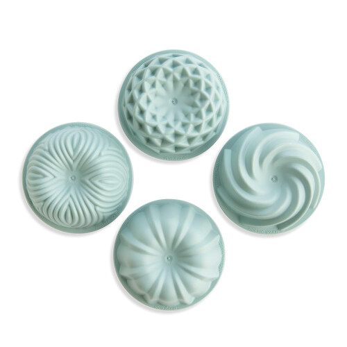 Nordic Ware Micro Mini Bundt Set, Vier 1-Cup Porties, Zeeglas