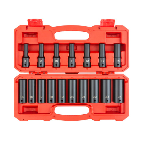 Ensemble de douilles à chocs TEKTON 1/2 pouce, 17 pièces (8-24 mm) | SID92329