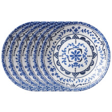 Ensemble de 6 Assiettes à Apéritif Corelle Vitrelle, Verre Triple Couche Résistant aux Ébréchures, Assiettes Rondes de 6-3/4 Pouces, Portofino