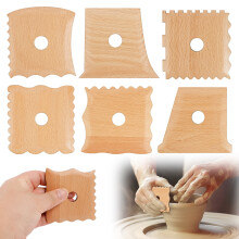 Beech Wood Pottery Ribs and Foot Shapers 6 Pcs