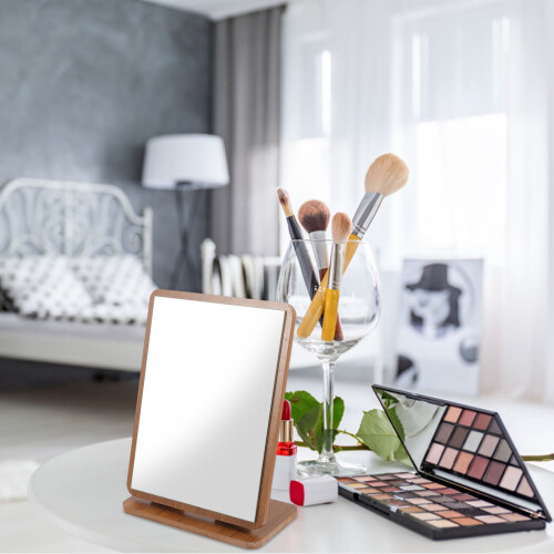 Bathroom Vanity Mirror Adjustable Wooden 2 pcs 1