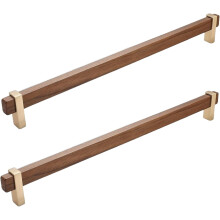 Wooden Cabinet Knobs Chinese Style Walnut 2 pcs