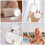 Folding Compact Makeup Mirror White Glass Resin 3