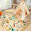 Floral Area Rug 4x6 ft Machine Washable Non-Slip Boho Ivory 2