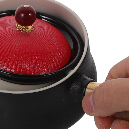 Ceramic Teapot with Handle Black 360 Rotation 350ml 1