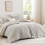 Linen King Comforter Set Boho Tufted Chevron 3-Piece 3
