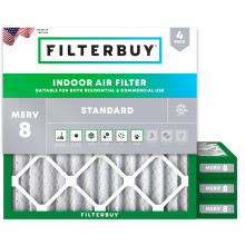 Filterbuy Filtro d'Aria 10x10x2 MERV 8 Dust Defense (4-Pack)