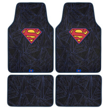 BDK Warner Bros DC Comics Superman 4pc Alfombrillas de Coche - Accesorios para Coche, Camión, SUV