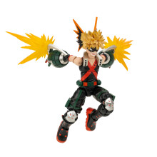 Total Anime Katsuki Bakugo - 6,5-tums figur med utbytbara ansiktsplattor, alternativa händer och explosions-effekter