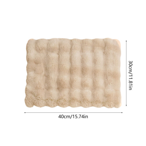 Beige Portable Pet Mat with Fleece Blanket 2
