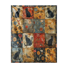 Black Cat Floral Flannel Blanket Soft Fleece 50x60 inches