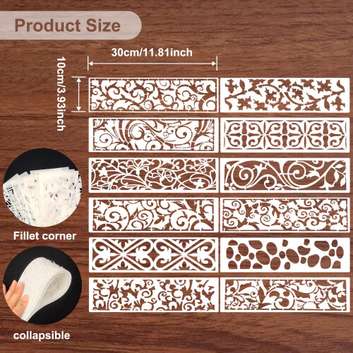 Craft Stencils Brick Dot Texture 12-Piece Set 1