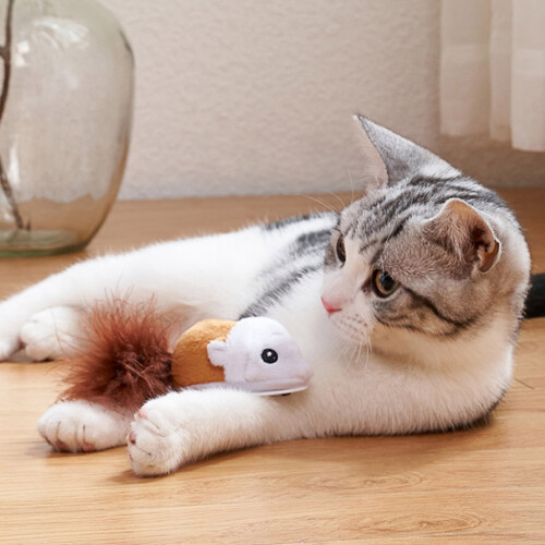 HIABIO Interactive Cat Toy Electric Mouse Teaser 1 Pack 2